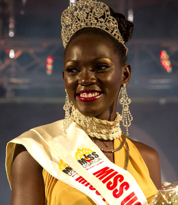 Leah Kalanguka, newly elected Miss Uganda 2014, (AFP Photo) 